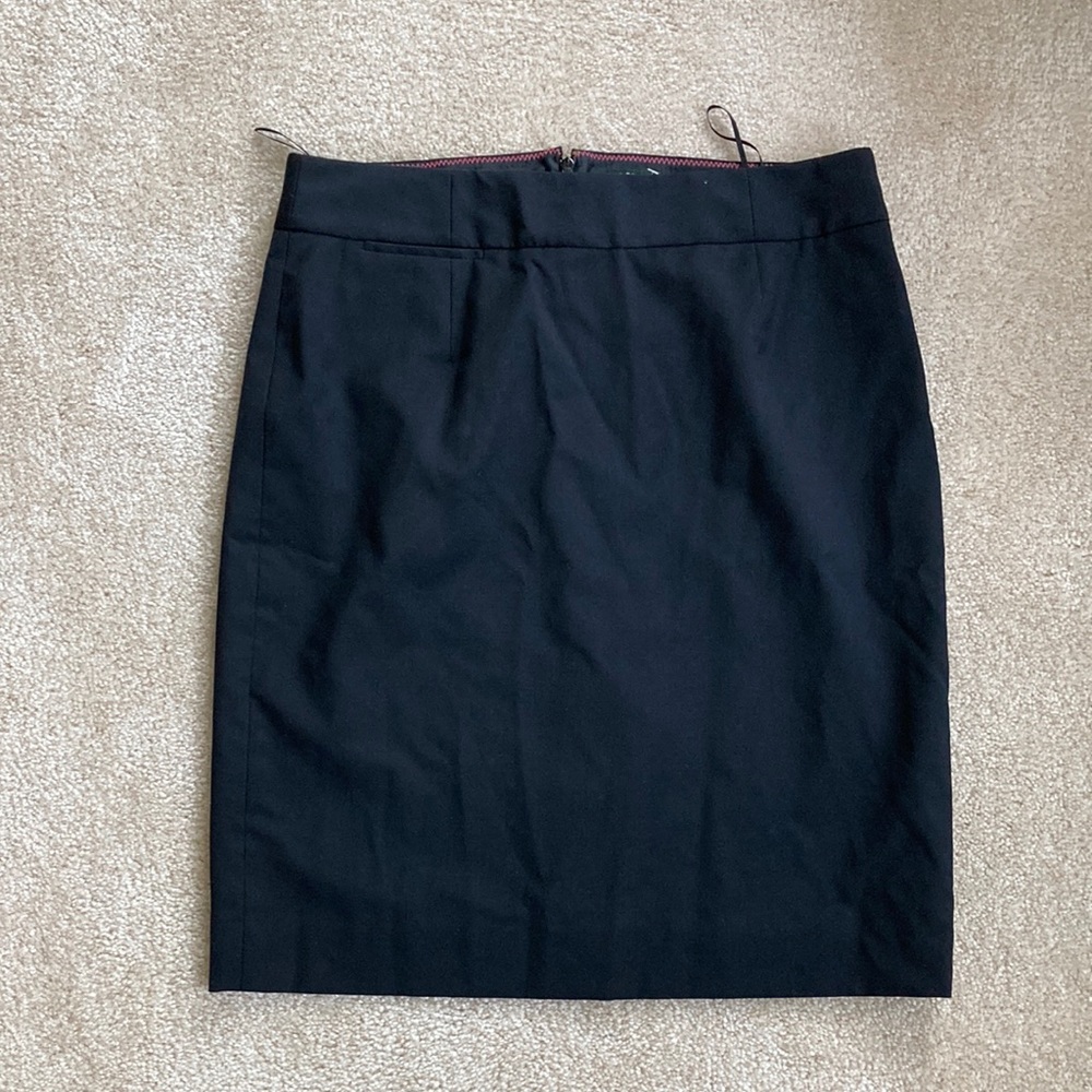 NWT J. Crew black wool skirt